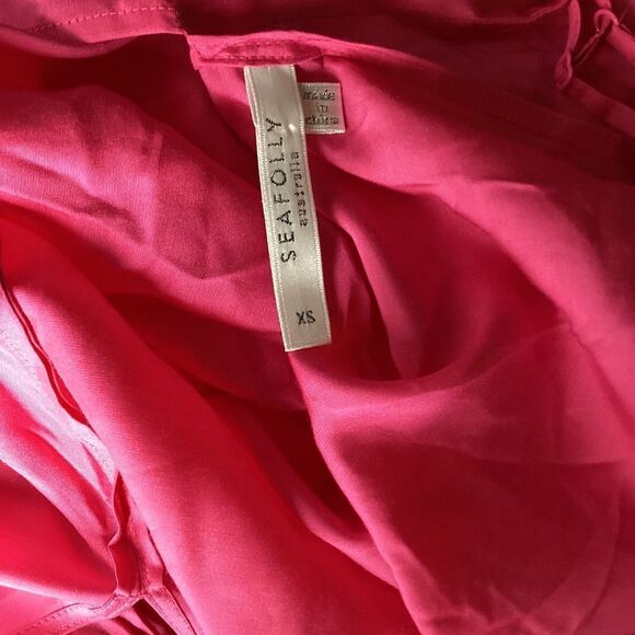 Seafolly Bandana Pink Bay Silk Blend Handkerchief Dress - Picture 14 of 16